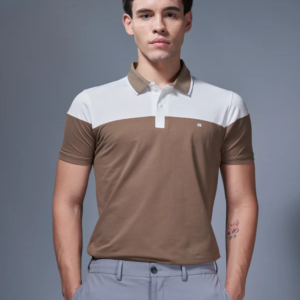 Mustard Color Block Polo T-shirt